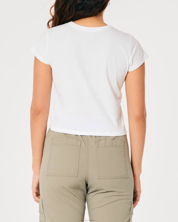 Hollister Kvinder afslappet retro musikfestival grafisk baby-t-shirt 2H8Z242 toppe hvid retro