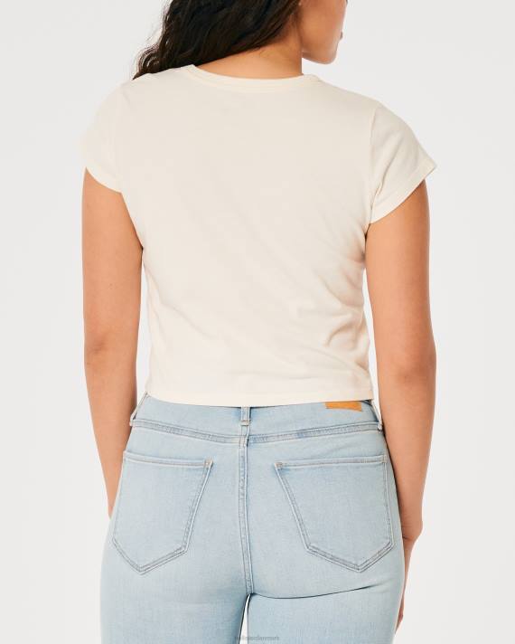 Hollister Kvinder afslappet waikiki beach hawaii grafisk baby-t-shirt 2H8Z147 toppe fløde og appelsin