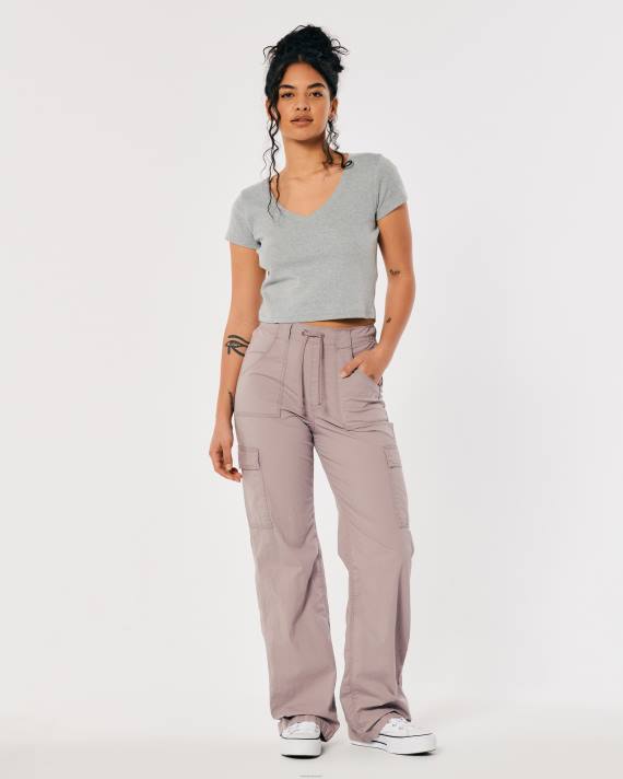 Hollister Kvinder baby-t-shirt med v-hals 2H8Z266 toppe gråmeleret