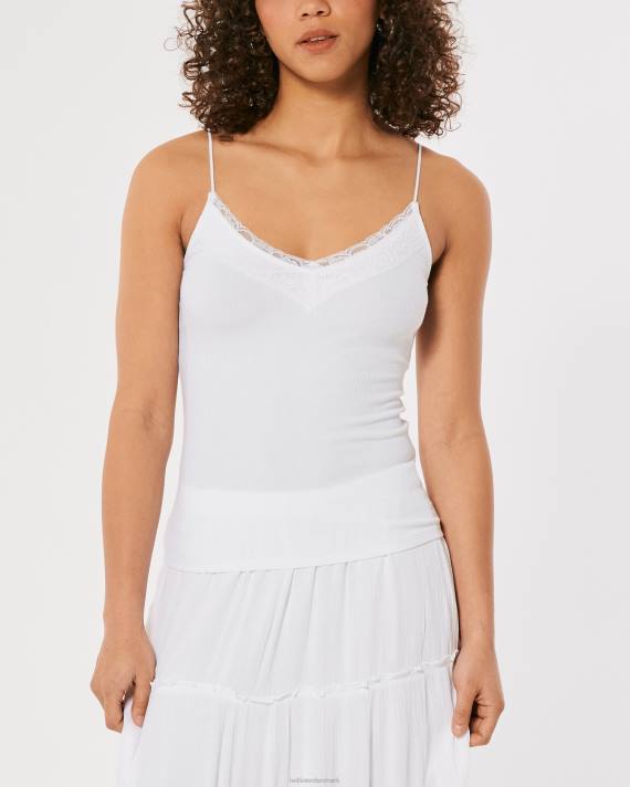 Hollister Kvinder blondekant ribstrikket v-hals cami 2H8Z388 toppe sort