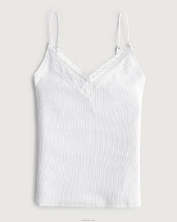 Hollister Kvinder blondekant ribstrikket v-hals cami 2H8Z407 toppe lys gråmeleret