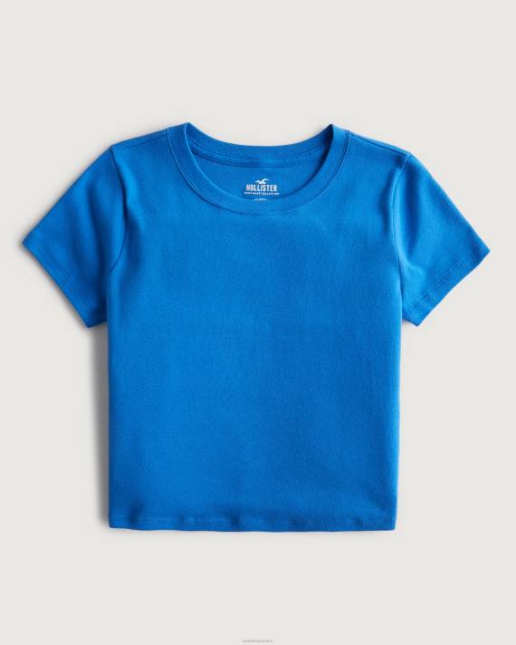 Hollister Kvinder bomuld crew baby t-shirt 2H8Z158 toppe blå
