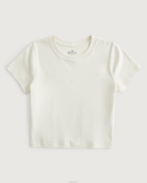 Hollister Kvinder bomuld crew baby t-shirt 2H8Z34 toppe fløde