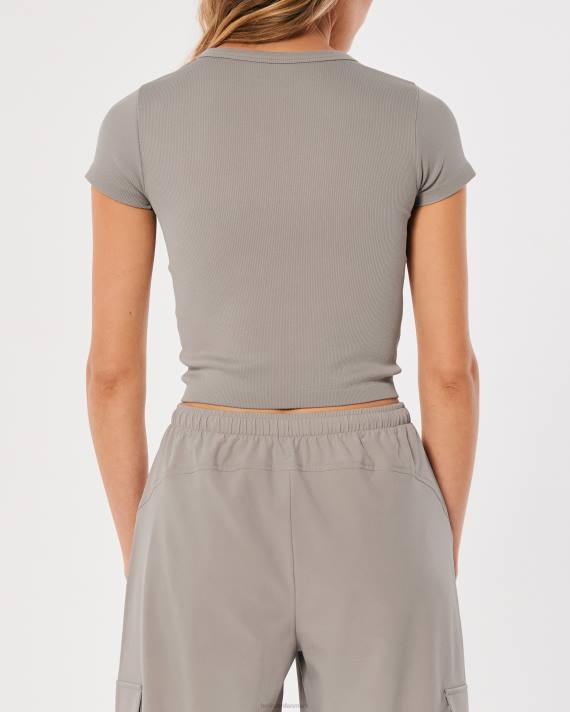 Hollister Kvinder gilly hicks aktiv sømløs besætning t-shirt 2H8Z309 toppe taupe