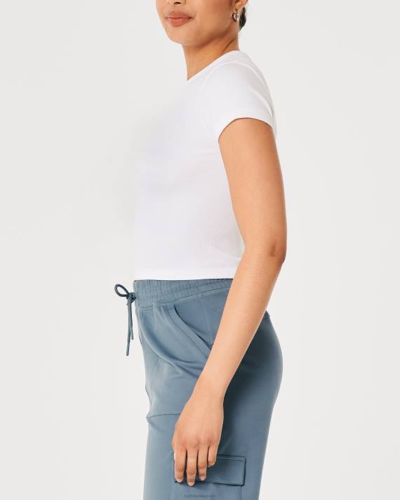 Hollister Kvinder gilly hicks aktiv sømløs besætning t-shirt 2H8Z314 toppe hvid