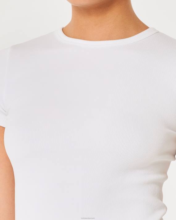 Hollister Kvinder gilly hicks aktiv sømløs besætning t-shirt 2H8Z314 toppe hvid