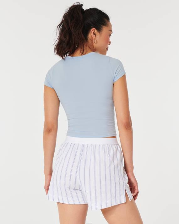 Hollister Kvinder gilly hicks crew baby sove t-shirt 2H8Z438 toppe lyseblå