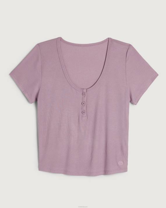 Hollister Kvinder gilly hicks jersey ribbet baby sove t-shirt 2H8Z276 toppe lyserød