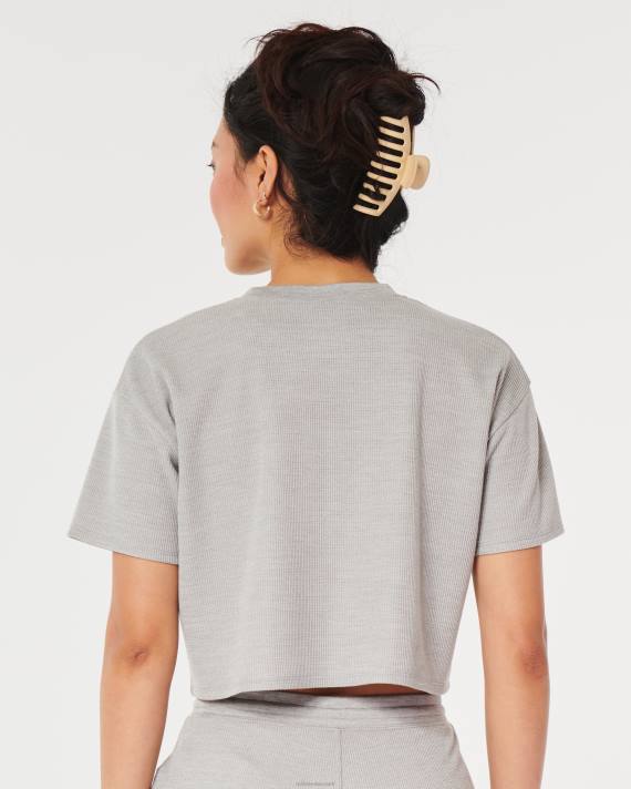 Hollister Kvinder gilly hicks micro vaffel t-shirt 2H8Z134 toppe lysegrå