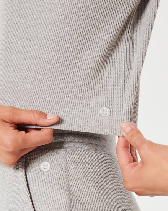 Hollister Kvinder gilly hicks micro vaffel t-shirt 2H8Z134 toppe lysegrå