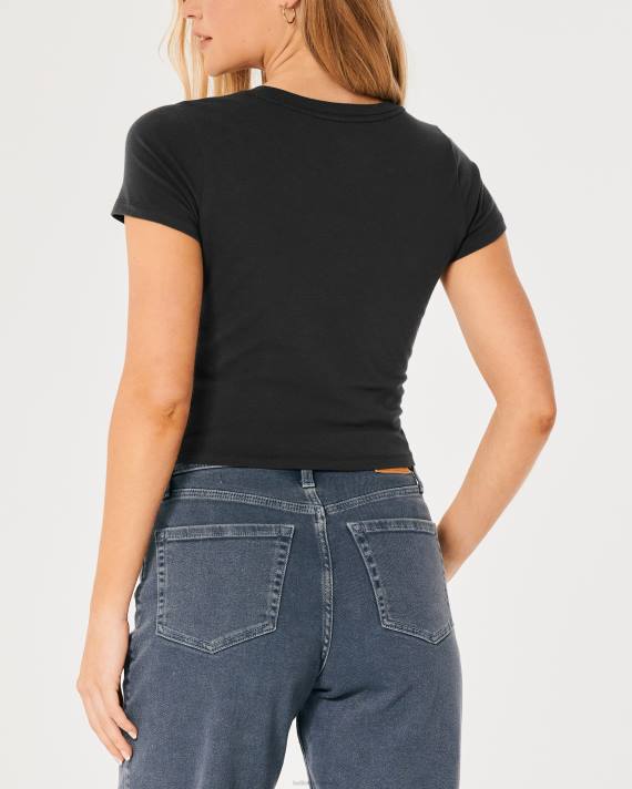 Hollister Kvinder infinite dreamer grafisk baby-t-shirt 2H8Z295 toppe sort sd/tekstur