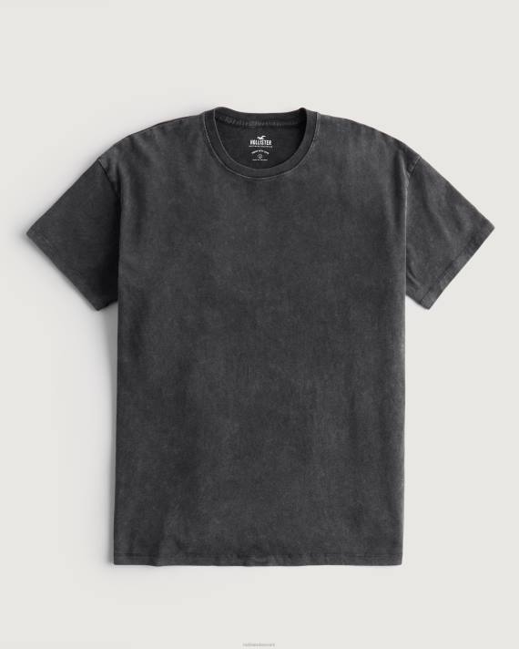 Hollister Kvinder oversized crew t-shirt 2H8Z89 toppe sort