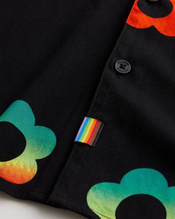 Hollister Kvinder pride afslappet kortærmet blomstret skjorte 2H8Z283 toppe sort blomstret