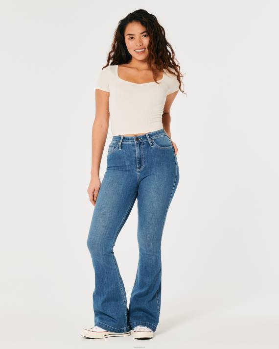 Hollister Kvinder sømløs rib-stof sweetheart baby-t-shirt 2H8Z236 toppe grå