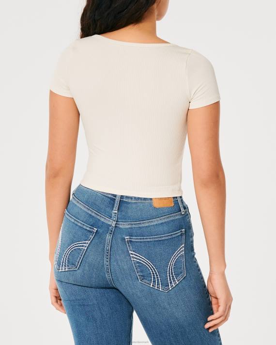 Hollister Kvinder sømløs rib-stof sweetheart baby-t-shirt 2H8Z236 toppe grå