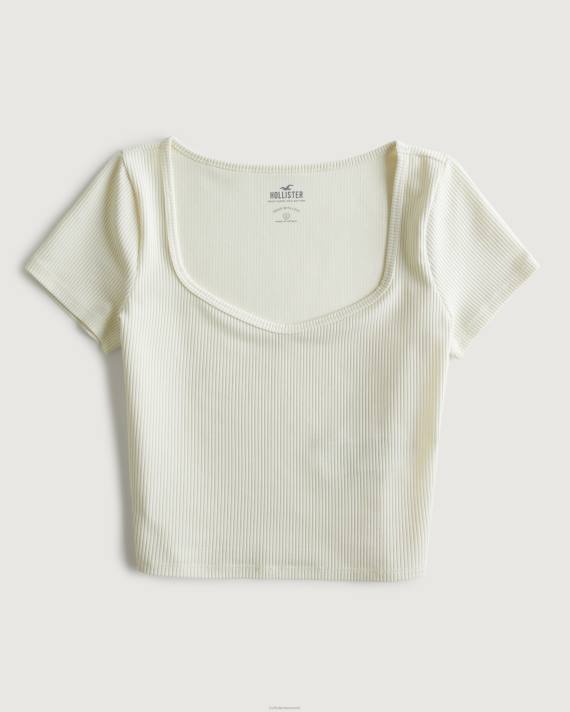 Hollister Kvinder sømløs rib-stof sweetheart baby-t-shirt 2H8Z236 toppe grå