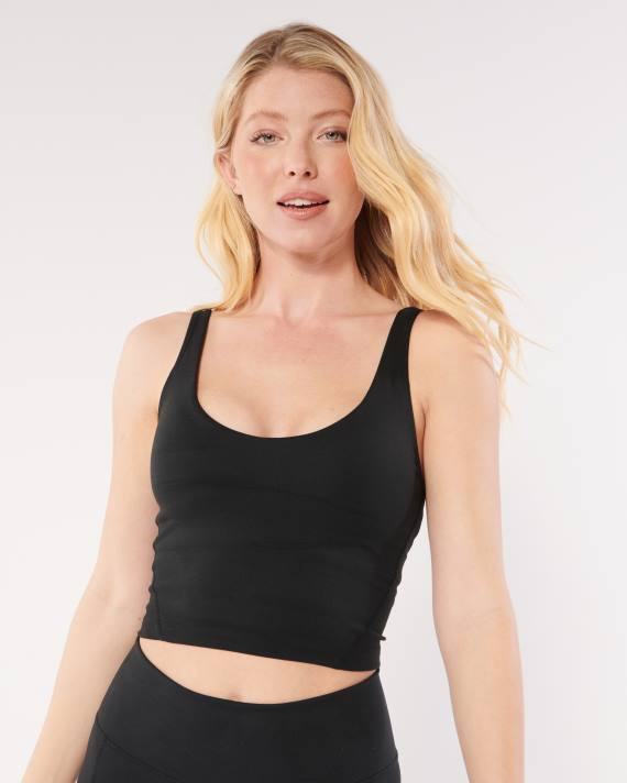 Hollister Kvinder gilly hicks aktiv genopladning langline dyktank 2H8Z460 toppe sort