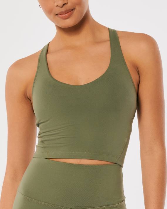 Hollister Kvinder gilly hicks aktiv genopladningsstrappy dyktank 2H8Z317 toppe olivengrøn