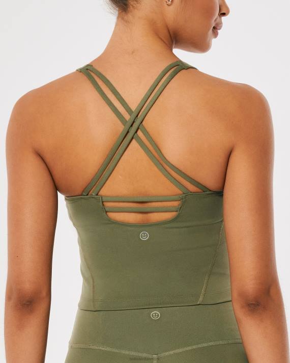 Hollister Kvinder gilly hicks aktiv genopladningsstrappy dyktank 2H8Z317 toppe olivengrøn