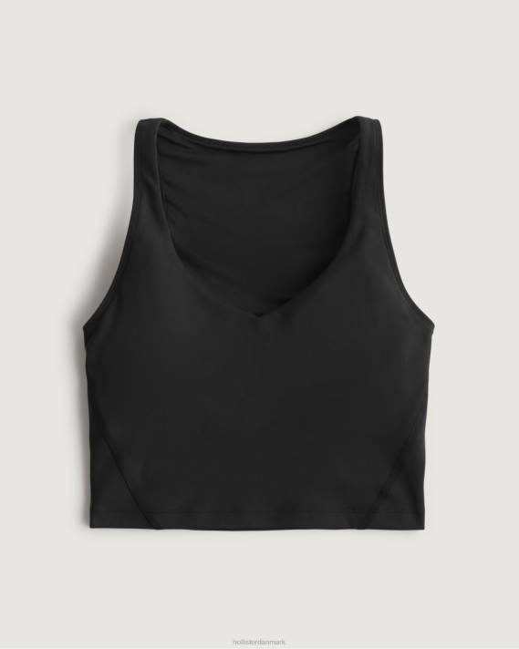 Hollister Kvinder gilly hicks aktiv genopladningstank med åben ryg 2H8Z374 toppe sort