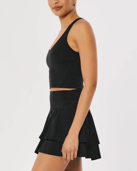 Hollister Kvinder gilly hicks aktiv genopladningstank med åben ryg 2H8Z374 toppe sort