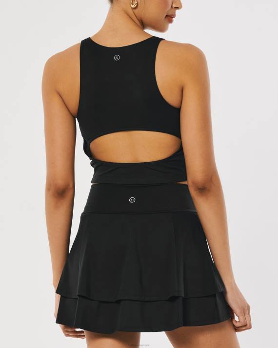 Hollister Kvinder gilly hicks aktiv genopladningstank med åben ryg 2H8Z374 toppe sort