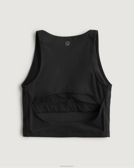 Hollister Kvinder gilly hicks aktiv genopladningstank med åben ryg 2H8Z374 toppe sort