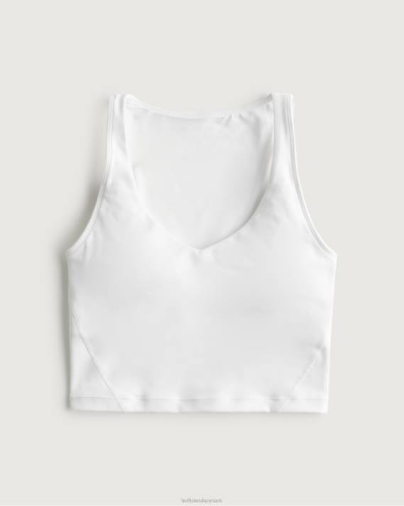 Hollister Kvinder gilly hicks aktiv genopladningstank med åben ryg 2H8Z398 toppe hvid