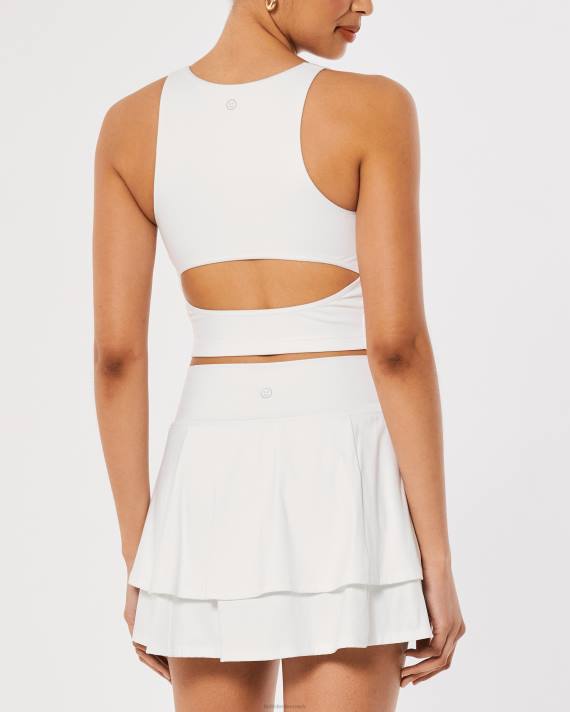 Hollister Kvinder gilly hicks aktiv genopladningstank med åben ryg 2H8Z398 toppe hvid