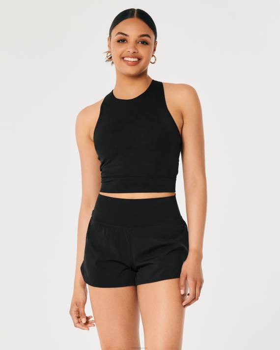 Hollister Kvinder gilly hicks aktiv genopladningstank med høj hals 2H8Z195 toppe sort