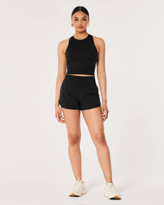Hollister Kvinder gilly hicks aktiv genopladningstank med høj hals 2H8Z195 toppe sort