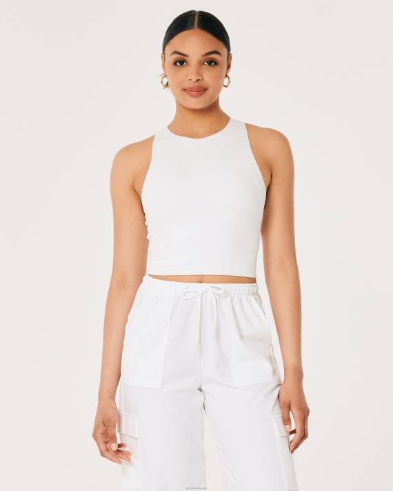 Hollister Kvinder gilly hicks aktiv genopladningstank med høj hals 2H8Z202 toppe hvid