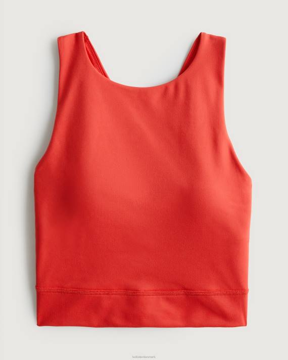 Hollister Kvinder gilly hicks aktiv genopladningstank med høj hals 2H8Z370 toppe rød