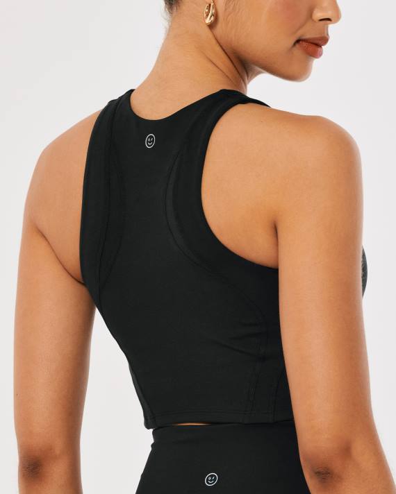 Hollister Kvinder gilly hicks aktiv genopladningstank med høj hals 2H8Z410 toppe sort