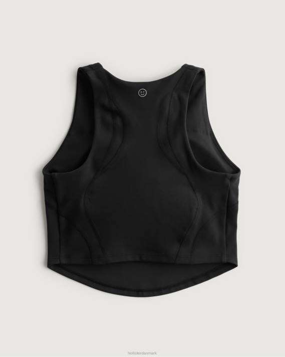 Hollister Kvinder gilly hicks aktiv genopladningstank med høj hals 2H8Z410 toppe sort