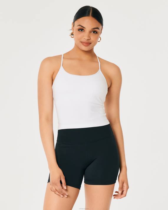 Hollister Kvinder gilly hicks aktiv genopladningstank med stropper i længere længde 2H8Z203 toppe hvid