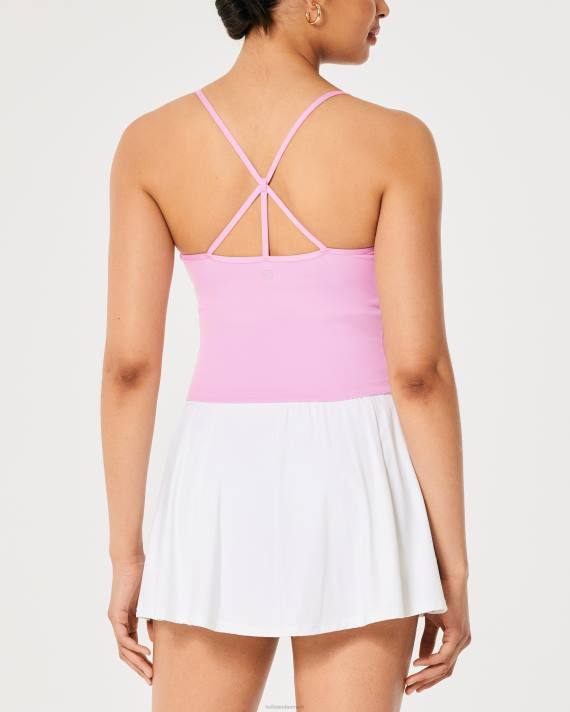 Hollister Kvinder gilly hicks aktiv genopladningstank med stropper i længere længde 2H8Z362 toppe lyserød
