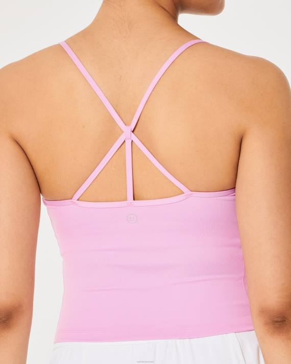 Hollister Kvinder gilly hicks aktiv genopladningstank med stropper i længere længde 2H8Z362 toppe lyserød