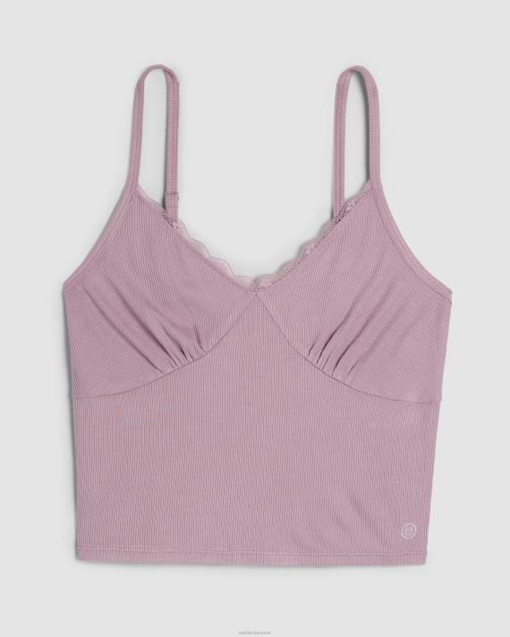 Hollister Kvinder gilly hicks jersey ribkantet blonde trim sovetank 2H8Z277 toppe lyserød