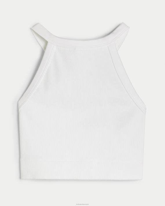 Hollister Kvinder gilly hicks ribstrikket sømløs bh-top med høj hals 2H8Z285 toppe hvid