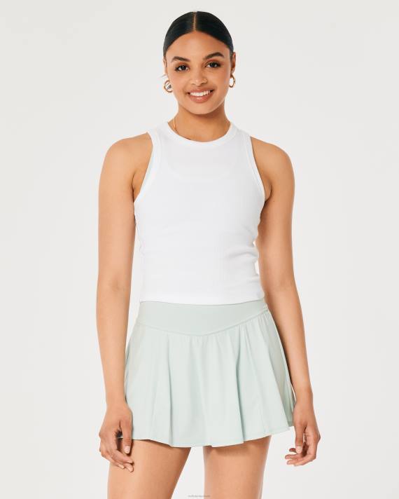 Hollister Kvinder gilly hicks tank med høj hals i bomuld 2H8Z181 toppe hvid