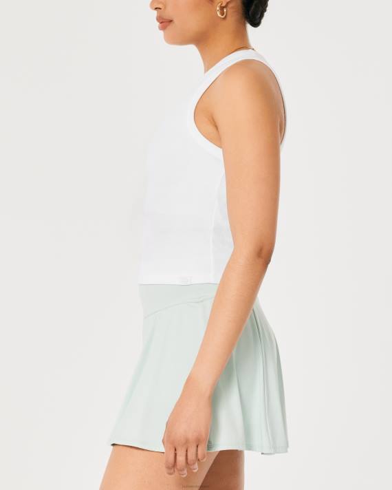 Hollister Kvinder gilly hicks tank med høj hals i bomuld 2H8Z181 toppe hvid