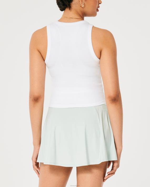 Hollister Kvinder gilly hicks tank med høj hals i bomuld 2H8Z181 toppe hvid