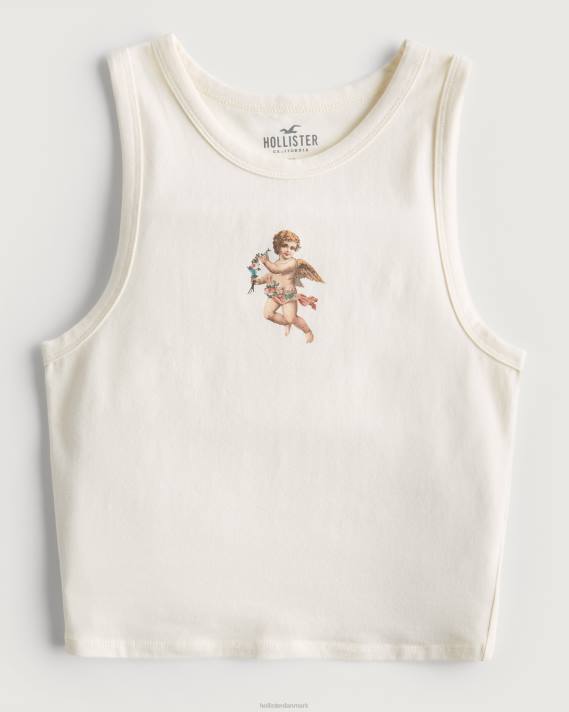 Hollister Kvinder højhalset engel grafisk tank 2H8Z260 toppe fløde