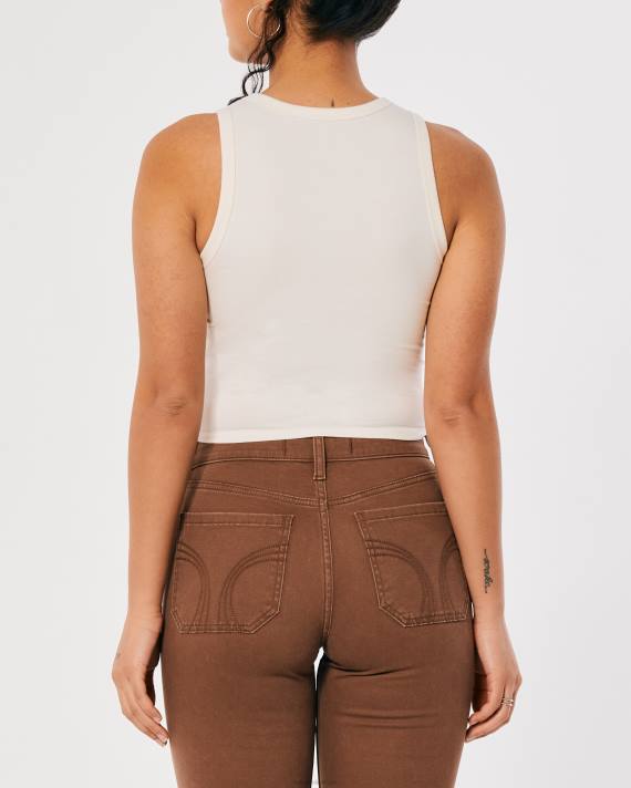 Hollister Kvinder højhalset engel grafisk tank 2H8Z260 toppe fløde