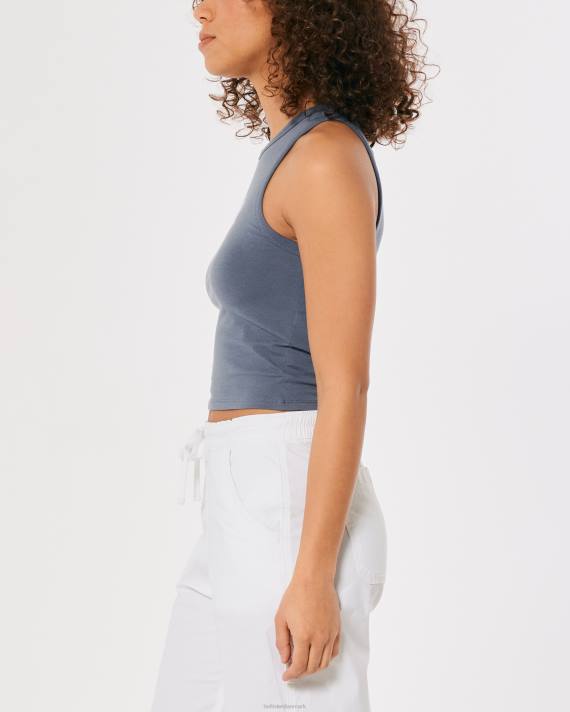 Hollister Kvinder højhalset malibu grafisk tank 2H8Z261 toppe blå