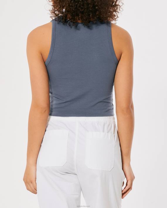 Hollister Kvinder højhalset malibu grafisk tank 2H8Z261 toppe blå