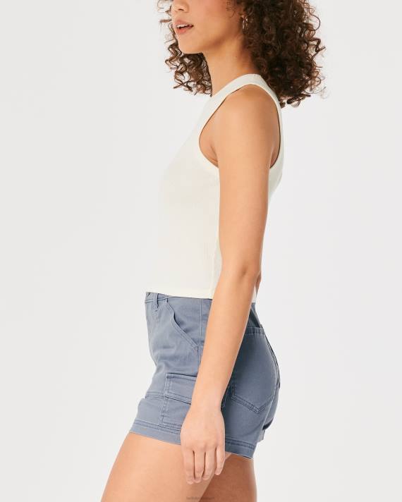 Hollister Kvinder højhalset ribbet strandgrafiktank 2H8Z308 toppe fløde