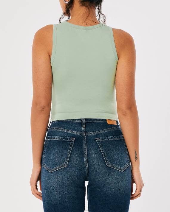 Hollister Kvinder højhalset sommerfugle-grafiktank 2H8Z254 toppe lysegrøn