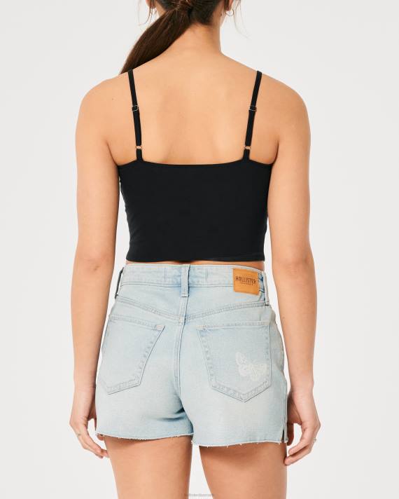 Hollister Kvinder korsettop med rynket buste 2H8Z269 toppe sort